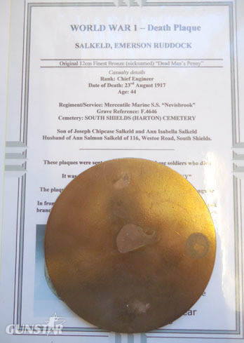  Death Plaque To Chief Engineer Emerson Ruddock Salkeld Who Died Following The Si Death Plaque To Chief Engineer Emerson Ruddock Salkeld Who Died Following The Si Other Accessory