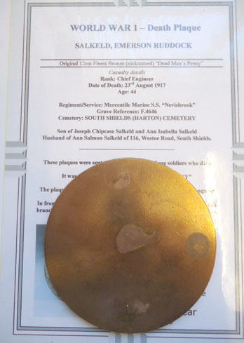  Death Plaque To Chief Engineer Emerson Ruddock Salkeld Who Died Following The Si Death Plaque To Chief Engineer Emerson Ruddock Salkeld Who Died Following The Si Other Accessory