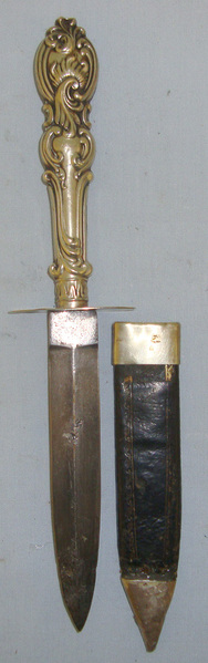  Wild West Era American Saloon Gambler’s Concealable Victorian Best English Made German Silver Cutlery Hilt Spear Point Bowie Knife Dagger