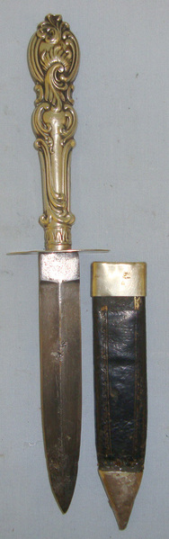  Wild West Era American Saloon Gambler’s Concealable Victorian Best English Made German Silver Cutlery Hilt Spear Point Bowie Knife Dagger