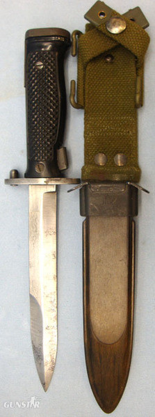 Danish M5 Bayonet, Scabbard and Webbing Intergral Frog.  Bayonet in 