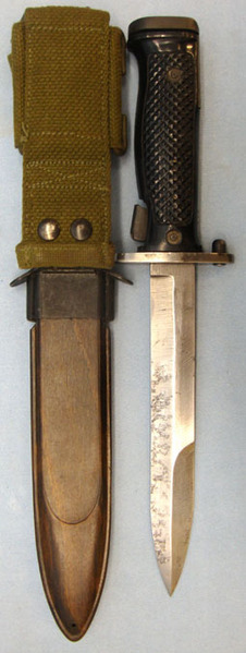 Danish M5 Bayonet, Scabbard and Webbing Intergral Frog.  Bayonet