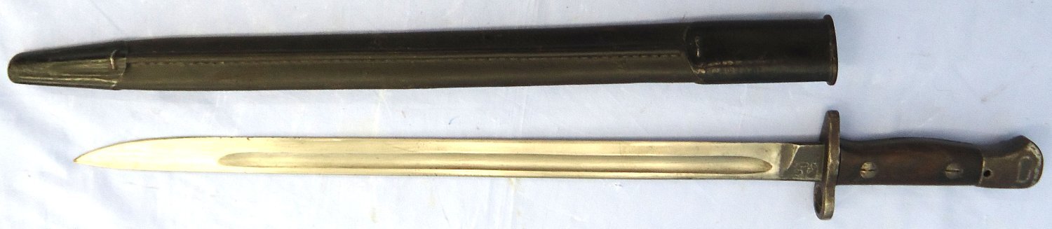 British, WW1, 1915 Dated, 1907 Pattern Bayonet & Scabbard by Mole. Sn 23478:72 Bayonet - {CATEGORY}