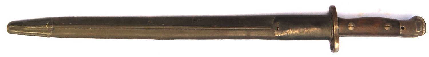 {CATEGORY} - British, WW1, 1915 Dated, 1907 Pattern Bayonet & Scabbard by Mole. Sn 23478:72 Bayonet in 