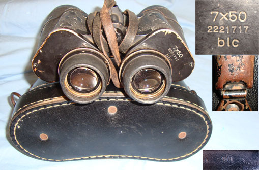  Carl Zeiss 7 X 50 Magnification Kriegsmarine Binoculars By blc Carl Zeiss, Jena & 1942 / 19 Sight & Optic