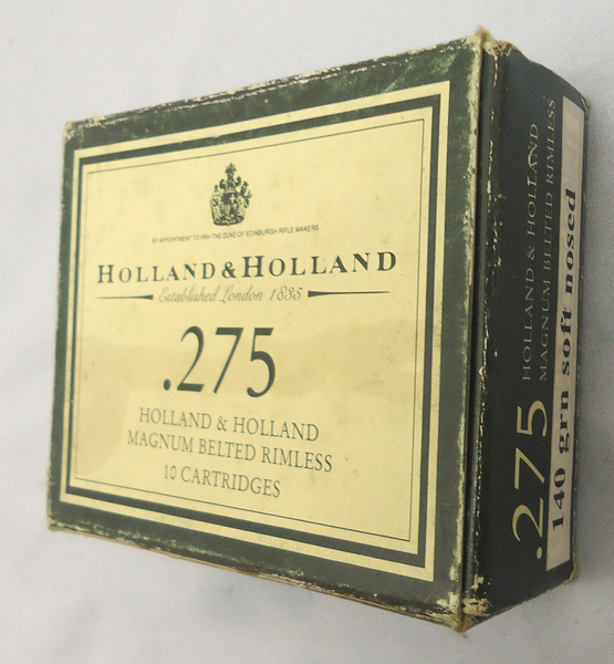  Holland & Holland INERT DEACTIVATED. Box 10 Rounds Of Holland & Holland .275 Magnum Belted Rimless Antique & Militaria