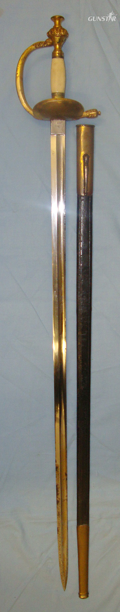Imperial German 1796 Pattern Type Infantry Officer’s Sword By E&H Neuhaus Solingen With Scabbard Both With Matching German Regiment Marks ‘122.R.R.1’(Rekrutendepot /Recruiting Depot Regiment Nr 122 Weapon Number 1). Sn 21044 Sword in 