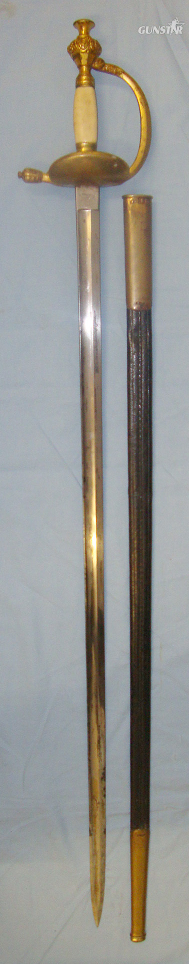  Imperial German 1796 Pattern Type Infantry Officer’s Sword By E&H Neuhaus Solingen With Scabbard Both With Matching German Regiment Marks ‘122.R.R.1’(Rekrutendepot /Recruiting Depot Regiment Nr 122 Weapon Number 1). Sn 21044 Sword