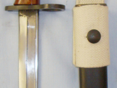 British No7 Mk1/L Bayonet, Scabbard and ‘37’ Pattern Webbing Frog. BAYO 785. Bayonet