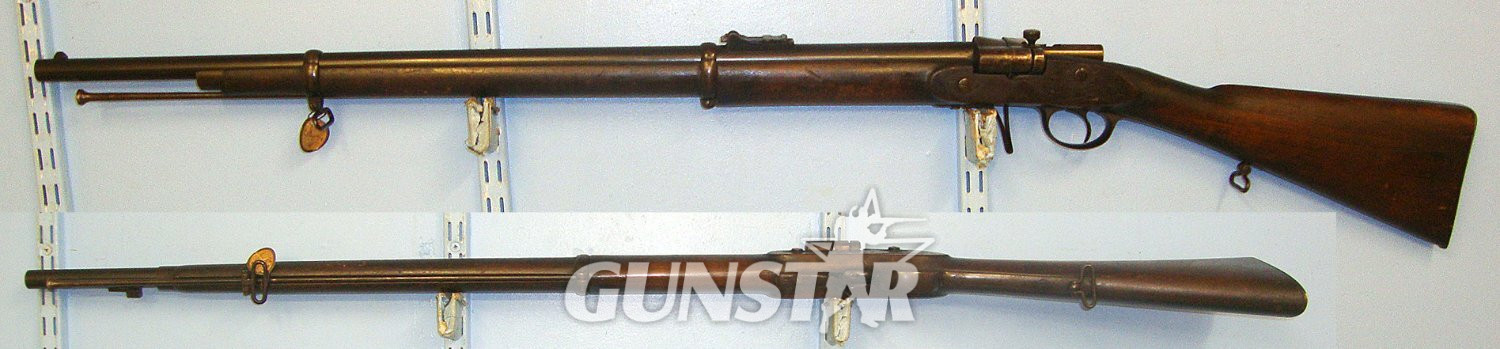  UNIQUE BREECH LOADING BOLT ACTION TRIALS RIFLE**MINT BORE**Victorian British George Henry Daw, London Enfield Pattern 1856 Muzzle Loading Rifle  Converted to Breech Loading Bolt Action .577 Obsolete Calibre. Sn 18023  Single Shot .577 Rifle