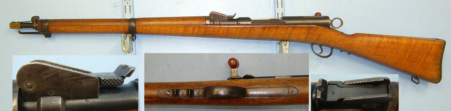  MINT BORE**SCARCE**ONE OF ONLY 7,987**Swiss Military Schmidt Rubin, 7.5 x 53.5 mm Obsolete Calibre Single Shot, Model 1897 Kadettengewehre Cadet Straight Pull Short Rifle With Original Removable Military Muzzle / Sight Cover. Sn 23340:6  cadet Bolt Action 7.5 mm Rifle