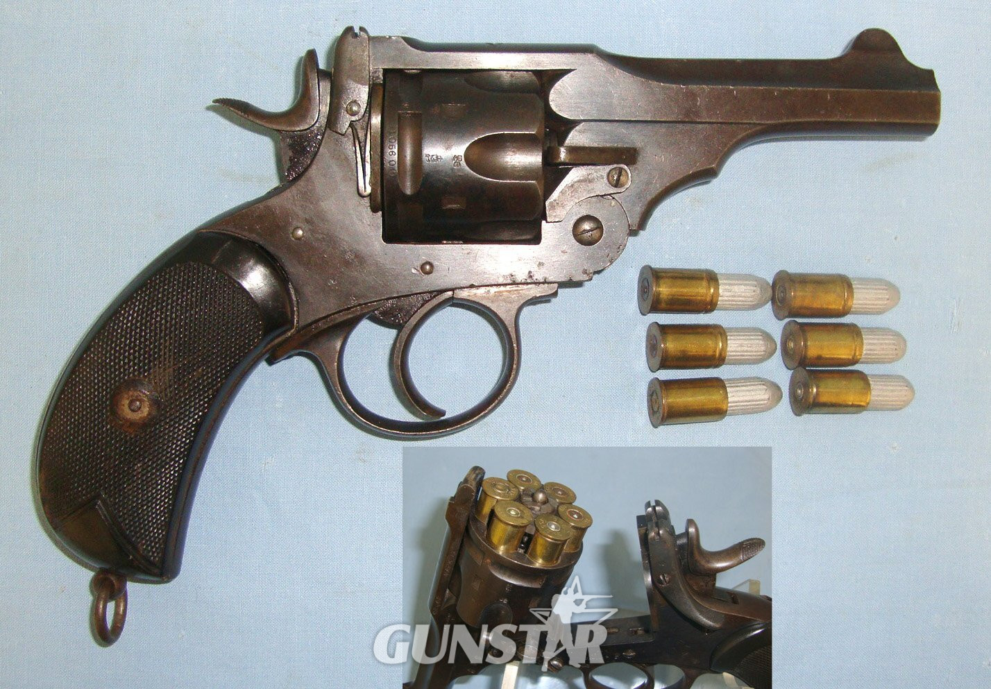 BOER WAR MODEL**British WD Officer's Webley MK IV .455 Calibre Service Revolver With 'Birds Head' Grips & 6 Inert Deactivated Sectioned Dummy Rounds Which Can Be Loaded Into The Cylinder. Sn 22534:19 deactivated revolver None Revolver in 