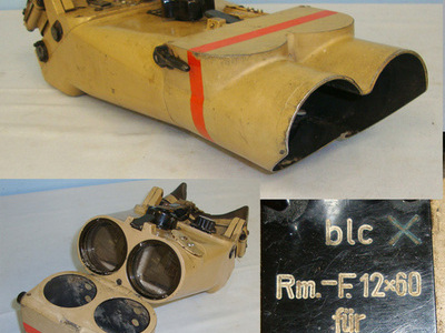 C1943 WW2 Era Nazi German DAK (Deutsches Afrikakorps) 12 X 60 Magnification Flak / Rangefinder Farbglaser Binoculars by blc Carl Zeiss JennaFor Tripod Mounting.  Sight & Optic