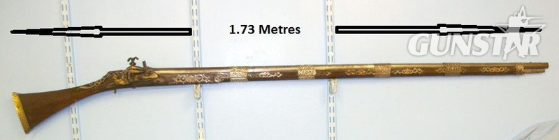 Persian 1779 Dated & Maker / Owner Named 15 Bore Muzzle Loading Toe Lock Musket  15 Bore Muzzle Loading Toe Lock Musket Ornately Decorated With Inlaid Silver & R Muzzleloader  Rifle in 
