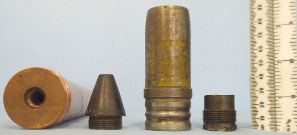 INERT DEACTIVATED. Unfired German WW2 (1944 Dated) 3.7cm Flak 18 (37x286B) HE (H INERT DEACTIVATED. Unfired German WW2 (1944 Dated) 3.7cm Flak 18 (37x286B) HE (H Antique & Militaria