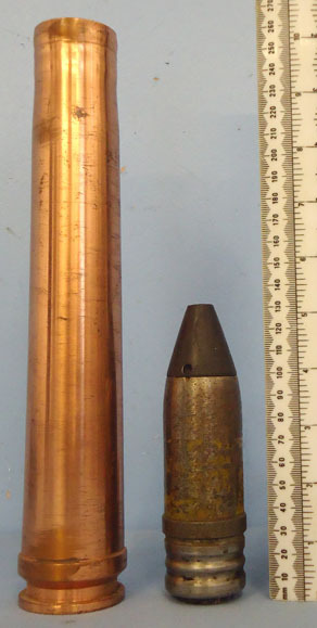  INERT DEACTIVATED. Unfired German WW2 (1944 Dated) 3.7cm Flak 18 (37x286B) HE (H INERT DEACTIVATED. Unfired German WW2 (1944 Dated) 3.7cm Flak 18 (37x286B) HE (H Antique & Militaria