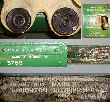  Barr & Stroud Ltd Vickers Machine Gun No 12 MK III Rangefinder With WW1 1917 Dated Houghton & Butc Sight & Optic