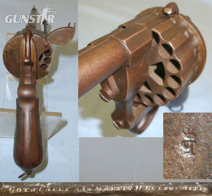  Chaineux Double Action Only 7mm Pin Fire Obsolete Calibre 15 Shot Military Revolver 7mm Revolver