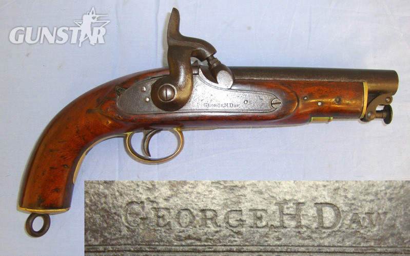 G. H. Daw & Co. With Brass Fittings, Belt Bar & Captive Steel Ramrod .577 Single Shot in 