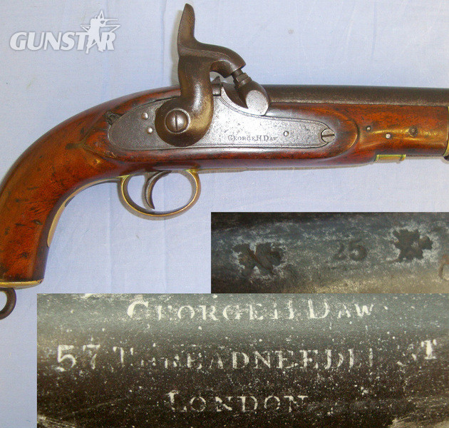 G. H. Daw & Co. With Brass Fittings, Belt Bar & Captive Steel Ramrod .577 Single Shot