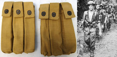 British, WW2 Era, Pair Of Belt Attached Pattern ’37 Webbing, 3 x 30 Round Magazine Pouches For The .45 Thompson Sub Machine Gun. - MISC 894 British, WW2 Era, Pair Of Belt Attached Pattern ’37 Webbing, 3 x 30 Round Magazine Pouches For The .45 Thompson Sub Machine Gun. - MISC 894 Other Accessory