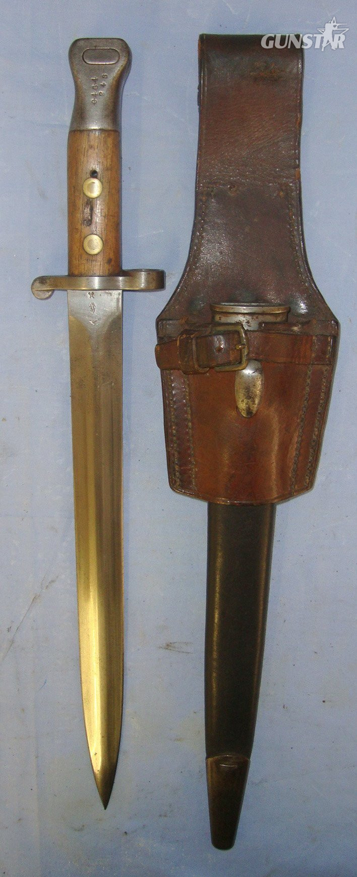 BOER WAR ERA**British WD 1897 Dated Wilkinson Pattern 1888 MK1, 2nd Type, Lee Metford Bayonet & WD Scabbard With 1909 Leather Frog By Middlemore & Lamplough Birmingham Regiment Marked ‘6th SH’ To The 6th Battalion King’s Shropshire Light Infantry. B Bayonet in 