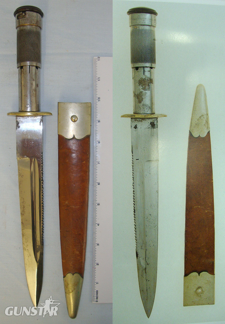 VERY RARE**FORERUNNER OF THE MODERN SURVIVAL KNIFE**Colonel Baldock 1902 Patent All Steel Construction Survival ‘Knife Spear’ By James Dixon & Sons Sheffield For Walter Locke & Co London With Scabbard**FROM THE DAVID HAYDEN-WRIGHT COLLECTION** Sn 2081 Knive in 