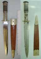 VERY RARE**FORERUNNER OF THE MODERN SURVIVAL KNIFE**Colonel Baldock 1902 Patent All Steel Construction Survival ‘Knife Spear’ By James Dixon & Sons Sheffield For Walter Locke & Co London With Scabbard**FROM THE DAVID HAYDEN-WRIGHT COLLECTION** Sn 2081 Knive