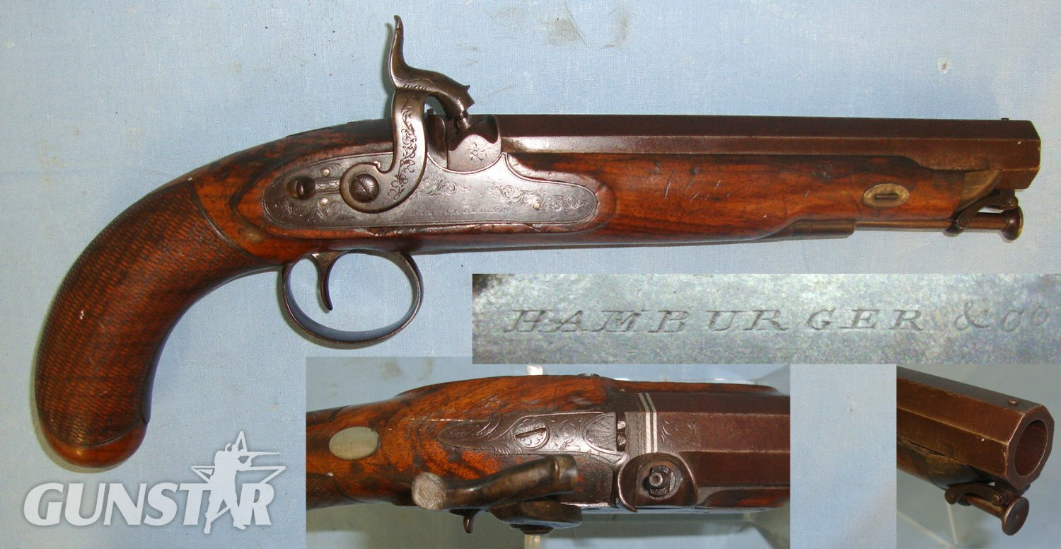 Hamburger & Co. With Octagonal Barrel & Captive Steel Ram Rod. Sn 22607 .65 Cal Muzzleloader Muzzleloader in 