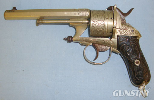 Liege Belgium Proofed French CHAMELOT & DELVIGNE “ German Silver Framed 12mm Pin Fire Obsolete Calibre 6 Shot 12 mm Revolver
