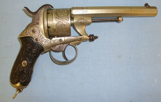 Liege Belgium Proofed French CHAMELOT & DELVIGNE “ German Silver Framed 12mm Pin Fire Obsolete Calibre 6 Shot 12 mm Revolver
