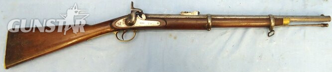Robert Hughes Enfield Pattern, 2 Band .577 Calibre Percussion Crimean War Contract Carbine, by Robert Hughes Universal Fire Arms Works, Birmingham. Sn - 21674 Muzzleloader .577 Rifle - {CATEGORY} in 