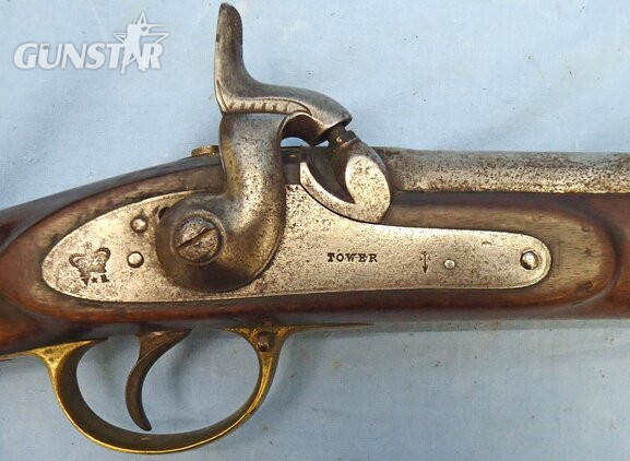 Robert Hughes Enfield Pattern, 2 Band .577 Calibre Percussion Crimean War Contract Carbine, by Robert Hughes Universal Fire Arms Works, Birmingham. Sn - 21674 Muzzleloader .577 Rifle 