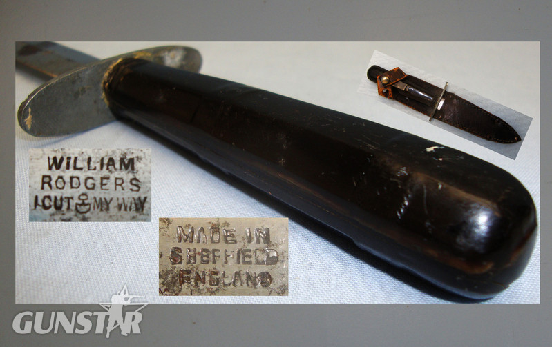 ‘William Rodgers’ Prostitutes dagger /Sheath Knife. ED 2603 Dagger