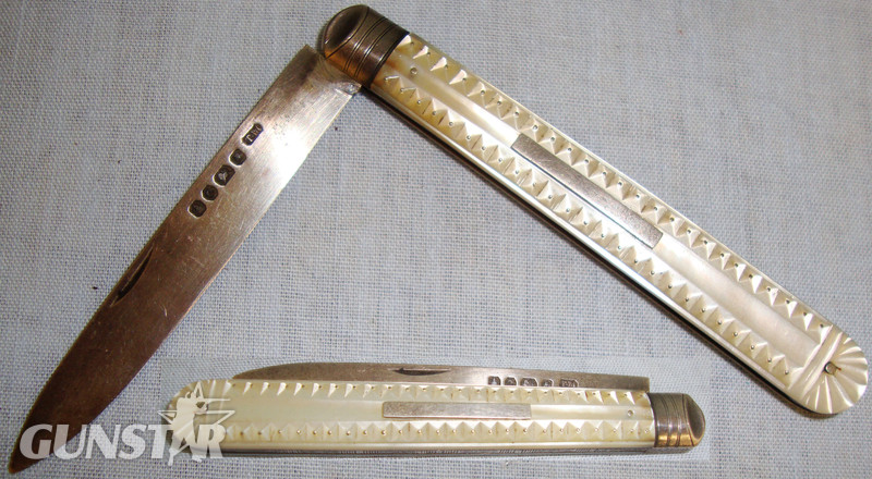 Silver Bladed Thomas Marples of Sheffield Fruit Knife with Mother of Pearl Handles. ED 2630 Other Blade in 