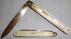 Silver Bladed Thomas Marples of Sheffield Fruit Knife with Mother of Pearl Handles. ED 2630 Other Blade