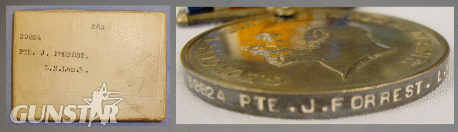  WWI British War Medal To Private James Forrest 39824 Of The Loyal North Lancashire Regiment. M 125. WWI British War Medal To Private James Forrest 39824 Of The Loyal North Lancashire Regiment. M 125. Antique & Militaria