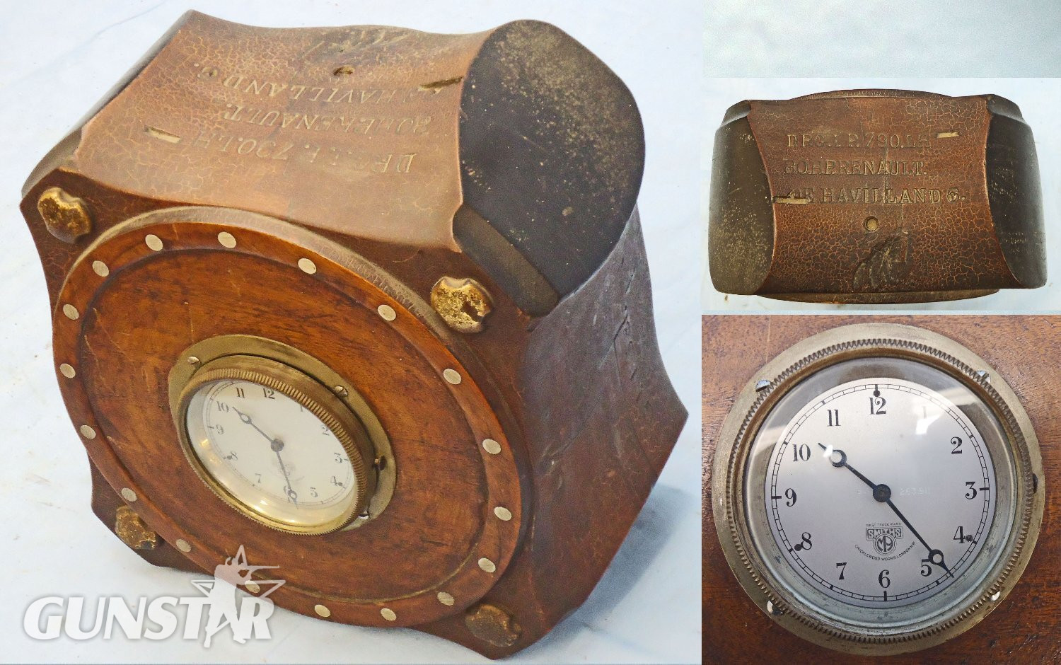 Original, WW1 Era Airco DH6 Aircraft Teak Propeller Boss / Hub (4 Blade) Fitted With A Period Smiths Cricklewood Works Aircraft Clock. - MISC 1006 Original, WW1 Era Airco DH6 Aircraft Teak Propeller Boss / Hub (4 Blade) Fitted With A Period Smiths Cricklewood Works Aircraft Clock. - MISC 1006 Antique & Militaria in 