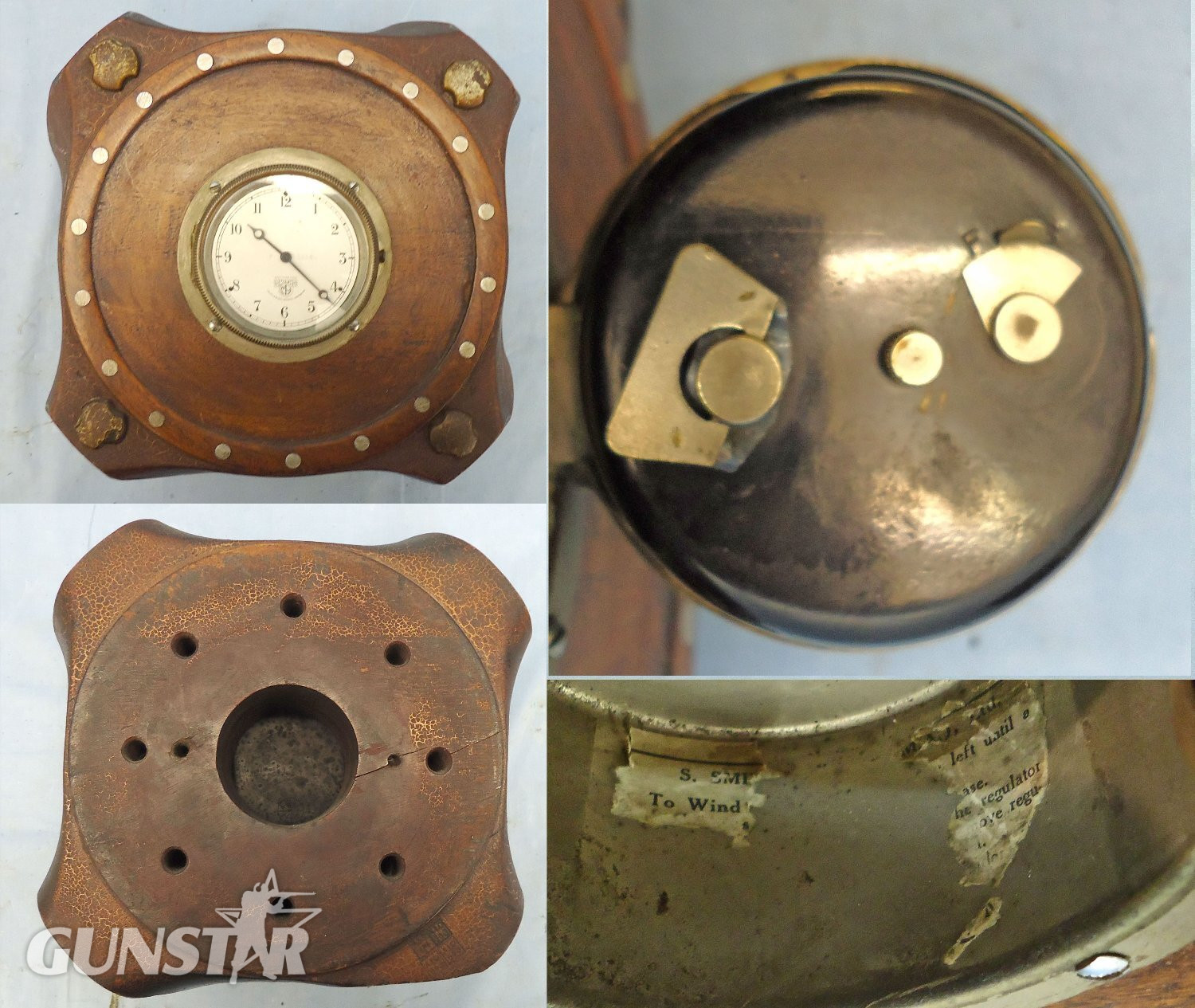  Original, WW1 Era Airco DH6 Aircraft Teak Propeller Boss / Hub (4 Blade) Fitted With A Period Smiths Cricklewood Works Aircraft Clock. - MISC 1006 Original, WW1 Era Airco DH6 Aircraft Teak Propeller Boss / Hub (4 Blade) Fitted With A Period Smiths Cricklewood Works Aircraft Clock. - MISC 1006 Antique & Militaria