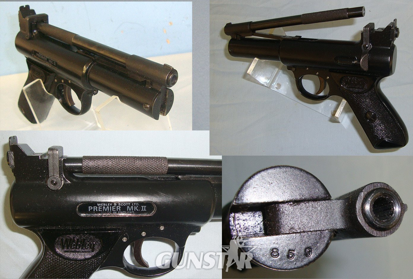 Boxed, 1970's Webley Premier MK II .22 Calibre Air Pistol With Original Illustrated Instruction Leaflet. AI 589 air pistol .22