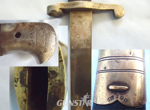  British Pattern 1887 MK III Sword bayonet & Scabbard. Bayonet