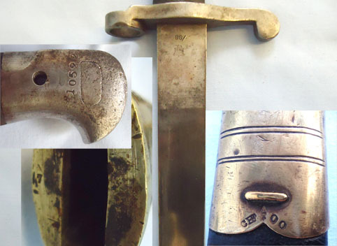  British Pattern 1887 MK III Sword bayonet & Scabbard. Bayonet