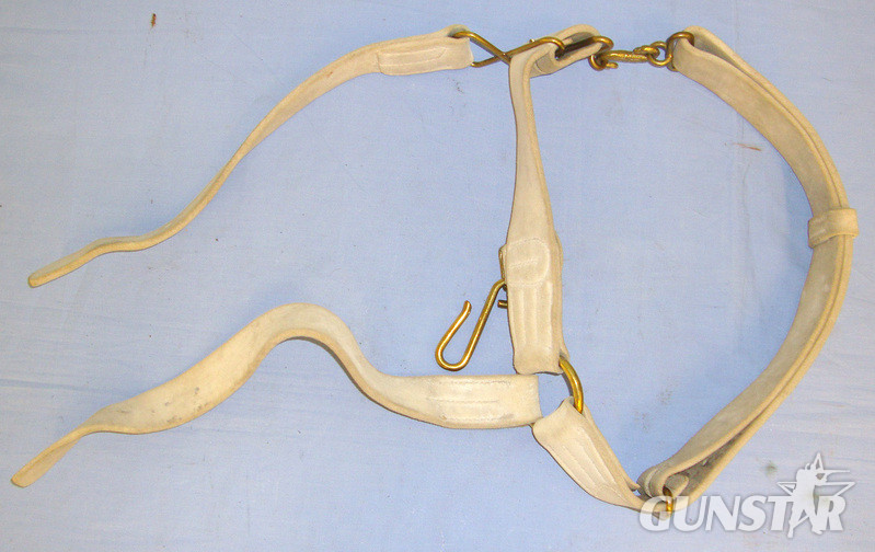  Victorian Boer War Era British Infantry Other Ranks Buff Leather Belt With Brass ‘Snake’ Buckle & Hanger Straps.  Other Accessory