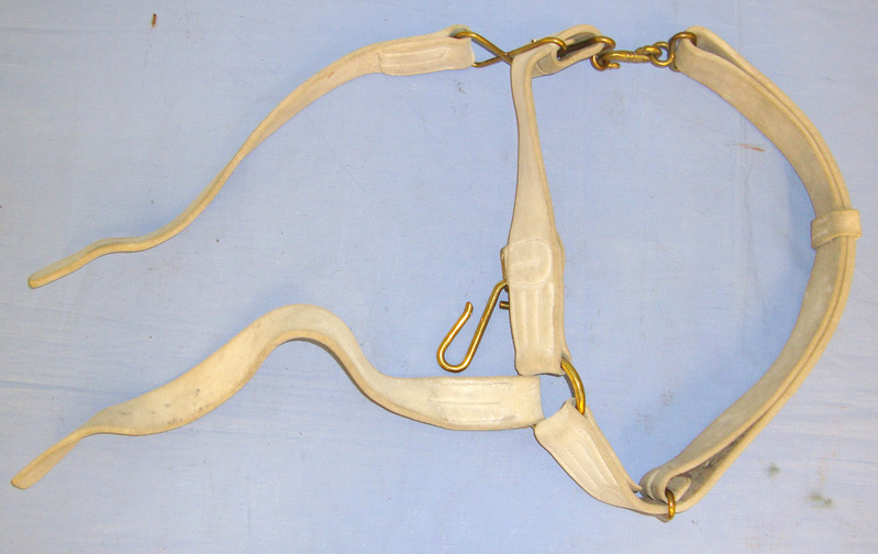  Victorian Boer War Era British Infantry Other Ranks Buff Leather Belt With Brass ‘Snake’ Buckle & Hanger Straps.  Other Accessory