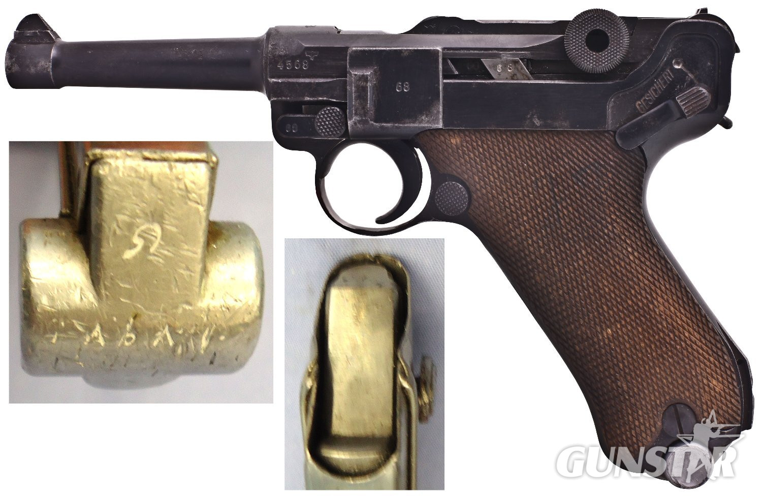 WWII Era Nazi German 8 Round Magazine with Correct Alloy Butt for the Luger P08 9mm Parabellum Semi Automatic Pistol. Sn - 23120 WWII Era Nazi German 8 Round Magazine with Correct Alloy Butt for the Luger P08 9mm Parabellum Semi Automatic Pistol. Sn - 23120 Magazine