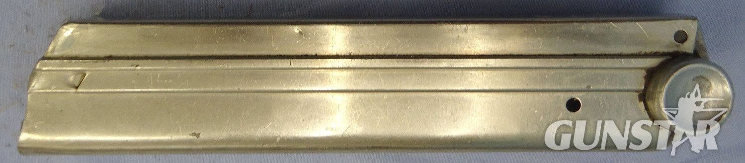  WWII Era Nazi German 8 Round Magazine with Correct Alloy Butt for the Luger P08 9mm Parabellum Semi Automatic Pistol. Sn - 23120 WWII Era Nazi German 8 Round Magazine with Correct Alloy Butt for the Luger P08 9mm Parabellum Semi Automatic Pistol. Sn - 23120 Magazine
