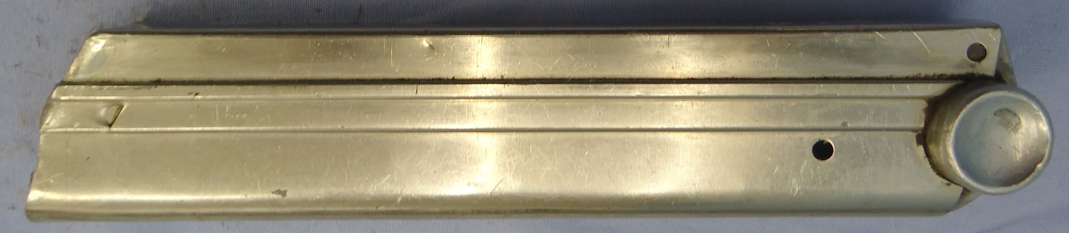  WWII Era Nazi German 8 Round Magazine with Correct Alloy Butt for the Luger P08 9mm Parabellum Semi Automatic Pistol. Sn - 23120 WWII Era Nazi German 8 Round Magazine with Correct Alloy Butt for the Luger P08 9mm Parabellum Semi Automatic Pistol. Sn - 23120 Magazine