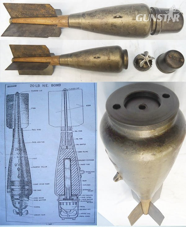 INERT DEACTIATED. *RARE*, British, WW1, 1918 Dated, Royal Naval Air Service 20lb H.E Mark I Cooper Aerial Bomb. - O 2276 INERT DEACTIATED. *RARE*, British, WW1, 1918 Dated, Royal Naval Air Service 20lb H.E Mark I Cooper Aerial Bomb. - O 2276  Other Ammunition in 