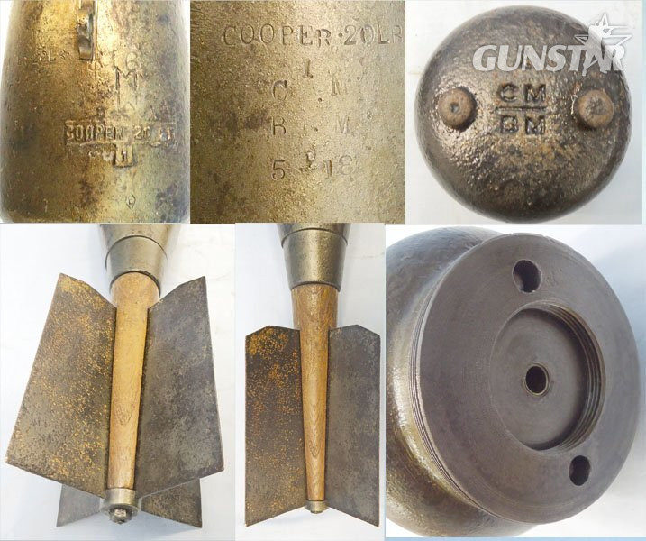  INERT DEACTIATED. *RARE*, British, WW1, 1918 Dated, Royal Naval Air Service 20lb H.E Mark I Cooper Aerial Bomb. - O 2276 INERT DEACTIATED. *RARE*, British, WW1, 1918 Dated, Royal Naval Air Service 20lb H.E Mark I Cooper Aerial Bomb. - O 2276  Other Ammunition