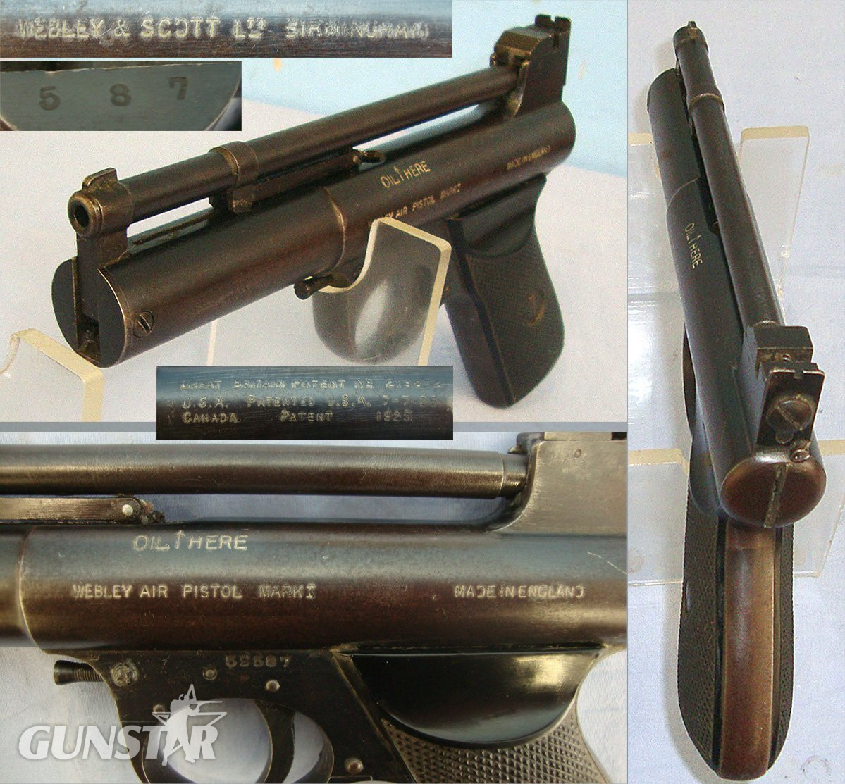 Boxed Pre WW2 'The Webley Mark 1' .177 Calibre Air Pistol. Sn 23484:62  air pistol .177